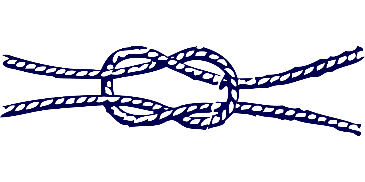 A drawing of two ropes connected to each other.
