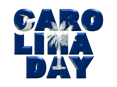 A blue text that reads " carolina day ".