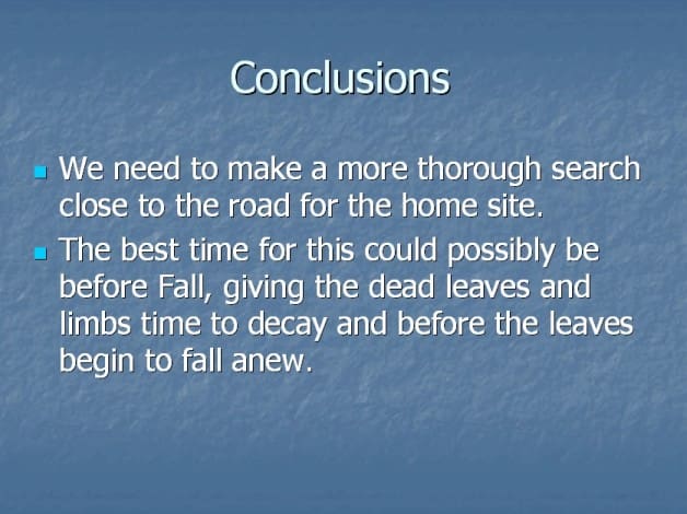 A blue background with the word conclusions written in it.